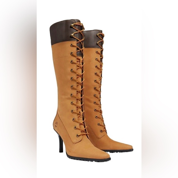 Timberland Shoes - Timberland Veneda Carter Leather-Trimmed Nubuck Knee
Boots - Brown